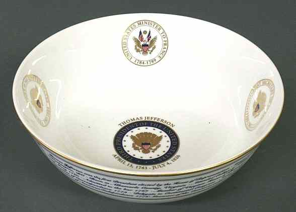 Appraisal: Thomas Jefferson bowl th anniversary of his birth April by