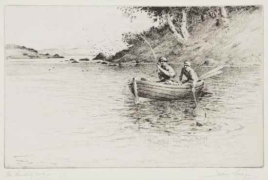 Appraisal: Henry Jackson Simpson - The landing net EtchingSigned in pencil