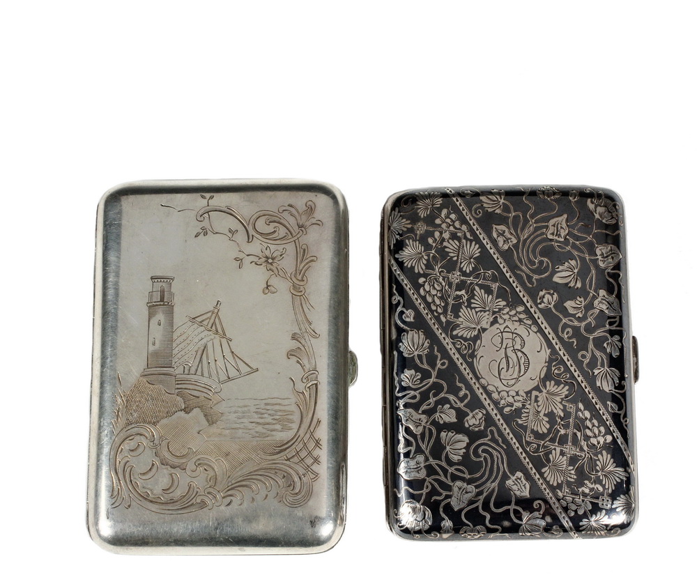 Appraisal: CIGARETTE CASES - Lot of Antique Silver Cigarette Cases including