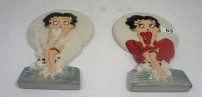 Appraisal: Wade Betty Boop Wall Plaques in Red Colourway in Red