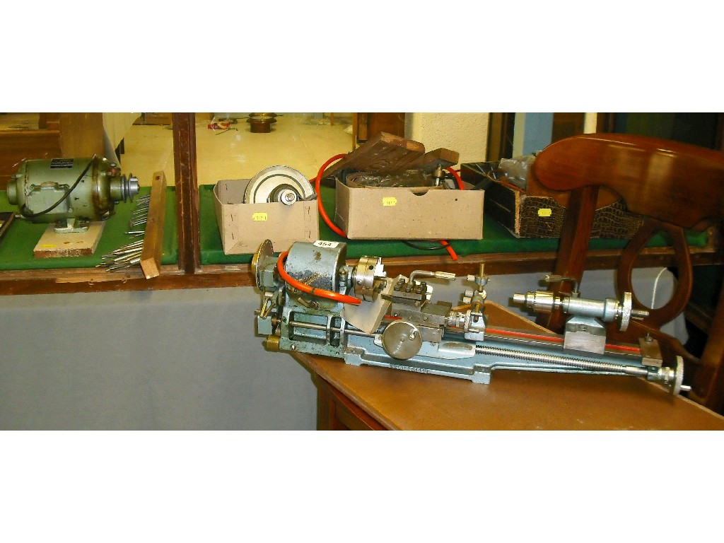 Appraisal: The Flexispeed 'Meteor' centre lathe complete with various attachments collets