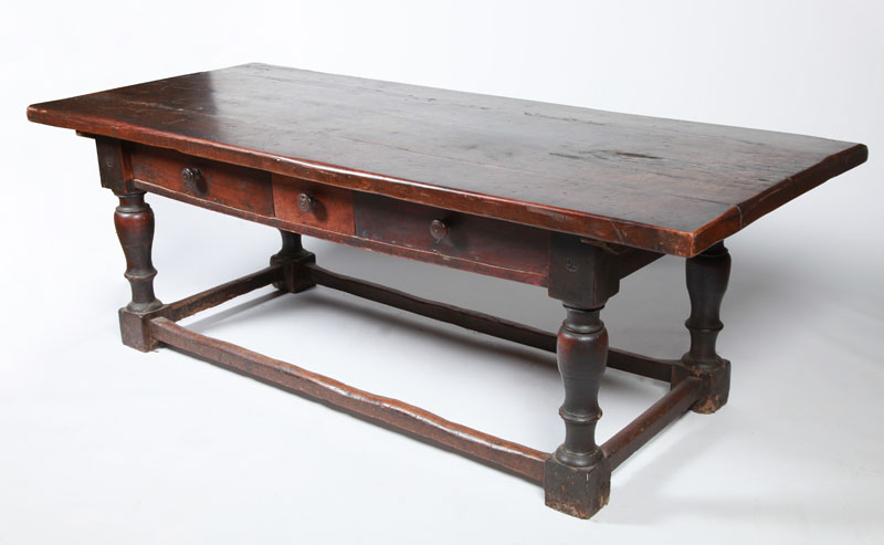 Appraisal: BAROQUE STYLE STAINED FRUITWOOD REFRECTORY TABLE x x in Estimate