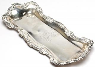 Appraisal: R Wallace Sons Silver Pen Tray Of rectangular form with