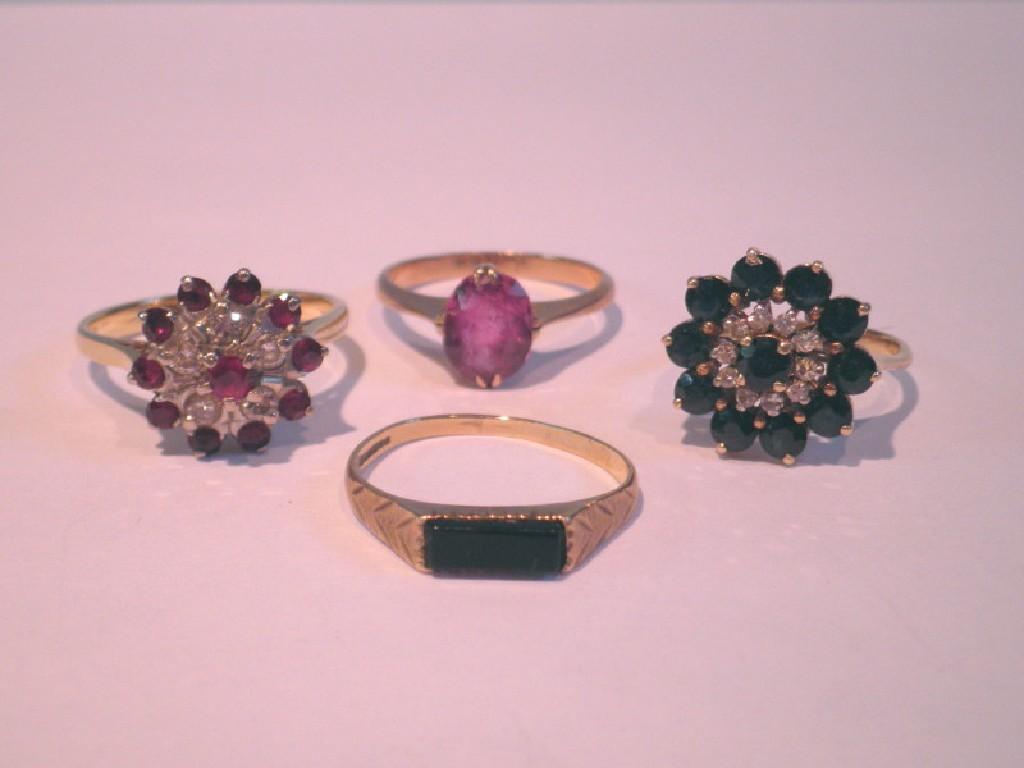 Appraisal: Four stone set rings various grades