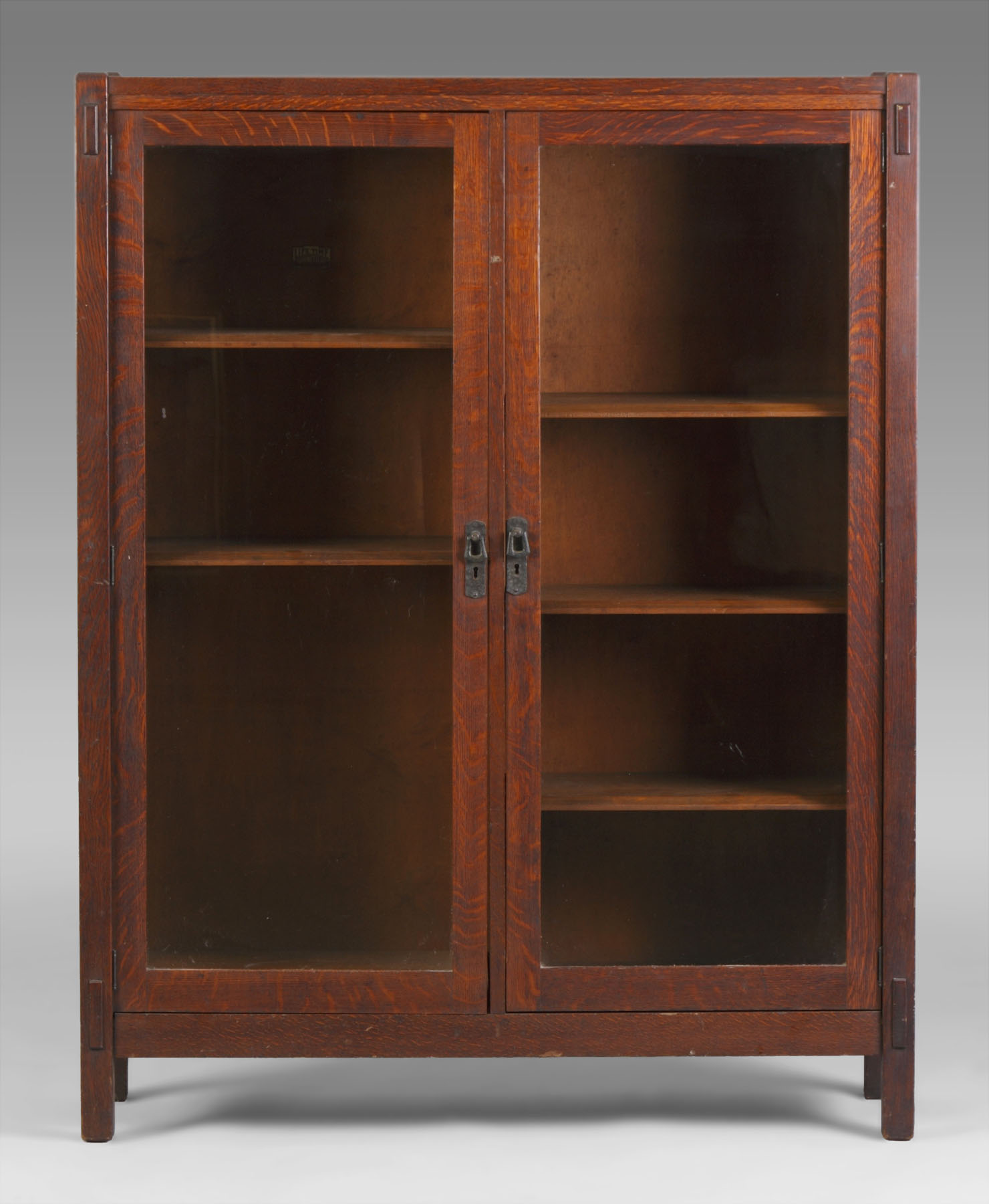 Appraisal: Lifetime Door Oak Bookcase Through tenon construction Original hardware shelves