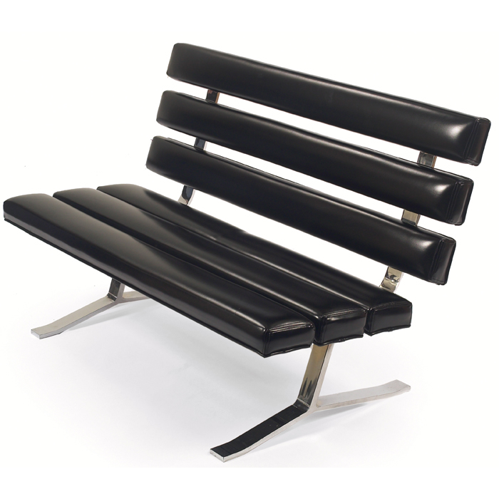 Appraisal: Gerald McCabe bench c solid chromed steel frame with black