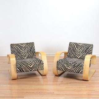 Appraisal: Pair Alvar Aalto for Artek Tank lounge chairs Pair Alvar