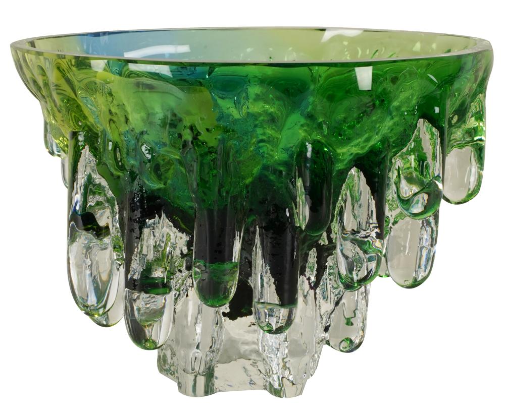 Appraisal: KOSTA BODA ART GLASS DRIP VASEunsigned with partial label Condition