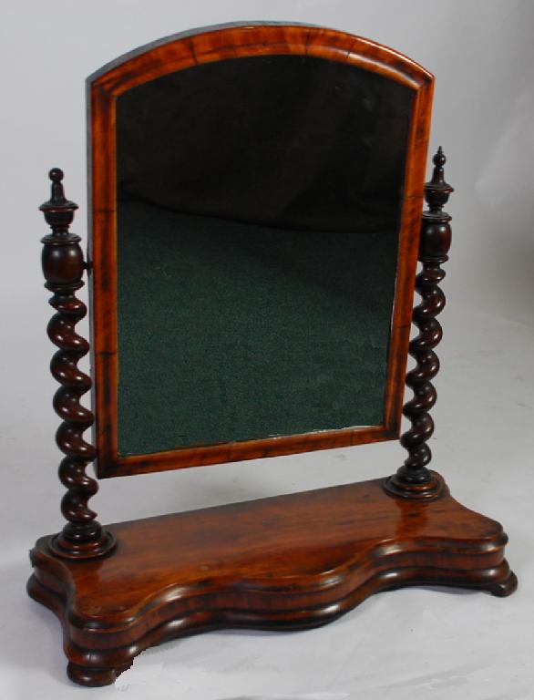 Appraisal: LARGE VICTORIAN MAHOGANY TOILET MIRROR the arched mirror plate in