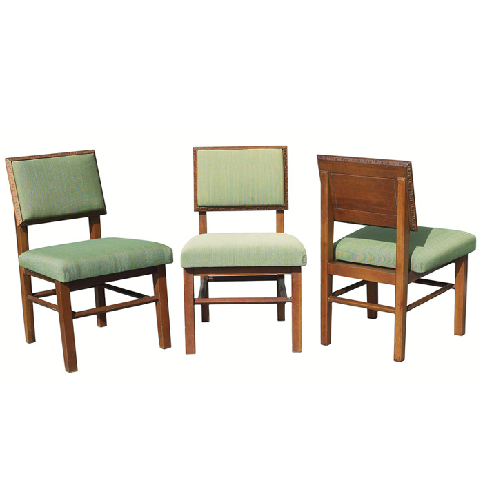 Appraisal: Frank Lloyd Wright chairs set of six three shown manufactured