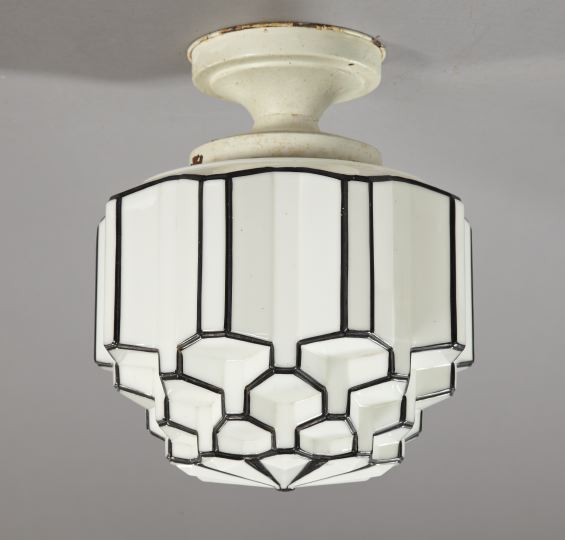 Appraisal: Stylish American Cubist Art Deco Hall Light second quarter th