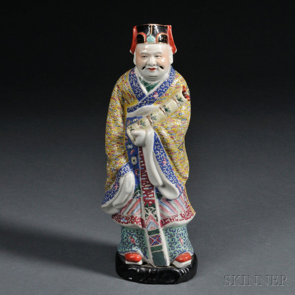 Appraisal: Famille Rose Figure of an Official China depicted standing with