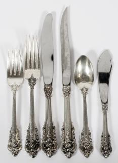 Appraisal: WALLACE 'GRAND BAROQUE' STERLING FLATWARE PIECES WALLACE 'GRAND BAROQUE' STERLING