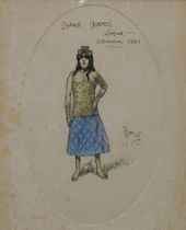 Appraisal: J Auton and Hoffman Dyak Borneo Woman Ceremonial Dress Ink