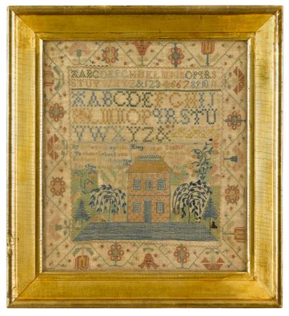 Appraisal: Needlework sampler kitty sitman sampler worked in the th year