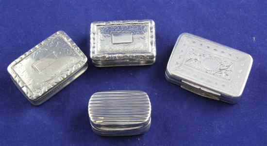 Appraisal: A Victorian silver rectangular vinaigrette by Nathaniel Mills with engraved