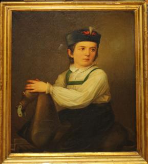 Appraisal: th c German School portrait of boy on rocking horse