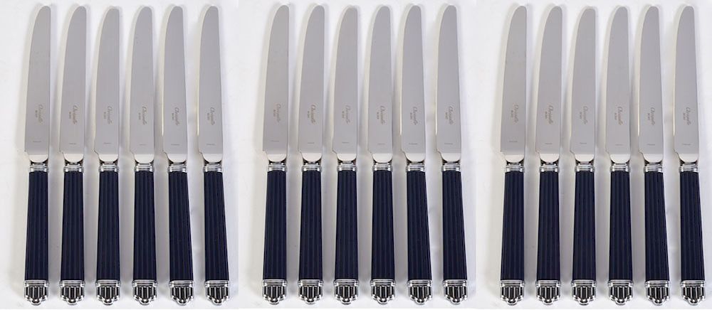 Appraisal: Christofle Paris Aria Bleu Dinner Knives Christofle Paris Aria Bleu