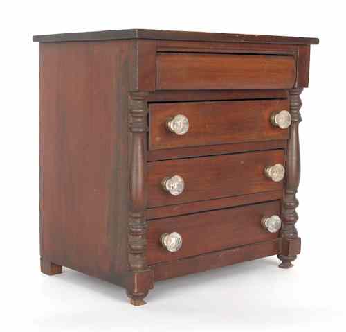 Appraisal: Miniature Empire mahogany chest of drawers h w