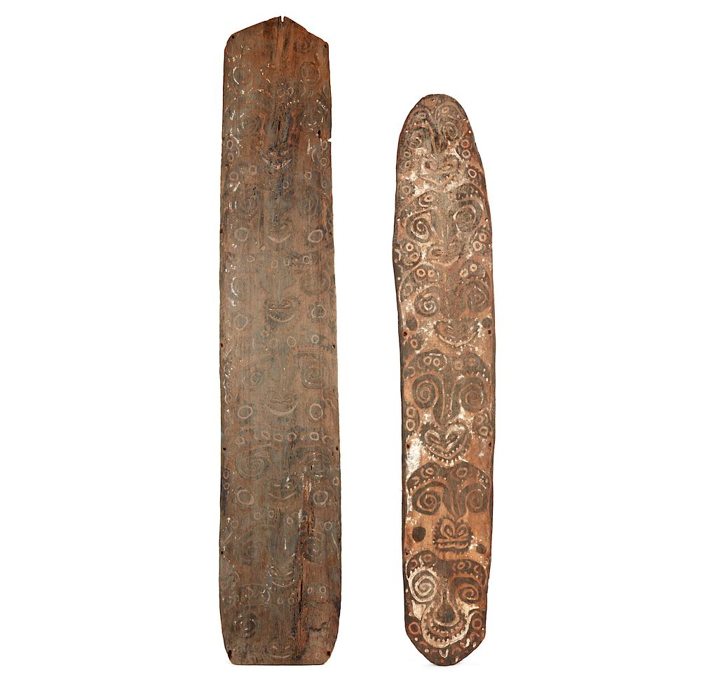 Appraisal: Two Papua New Guinea Wood Shields Two Papua New Guinea