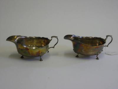 Appraisal: A PAIR OF SAUCE BOATS maker Adie Brothers Birmingham of