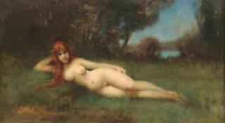 Appraisal: JEAN JACQUES HENNER FRENCH TH C O C NUDE SCENE