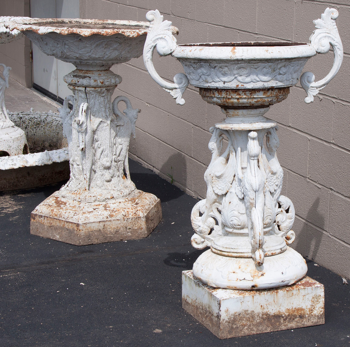 Appraisal: J W Fiske Cast Iron Planters th cent