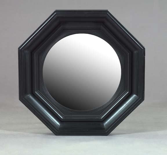 Appraisal: Monumental Flemish Carved and Dished Ebonized Octagonal Wood Convex or