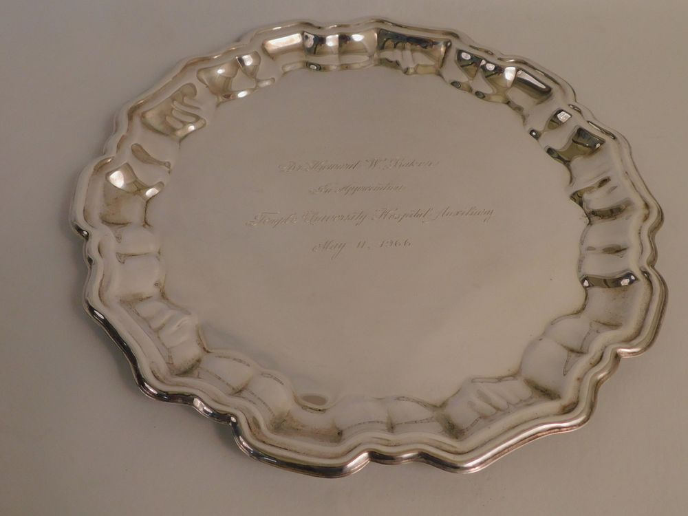 Appraisal: BOARDMAN INCH STERLING TRAY Sterling silver round presentation tray to