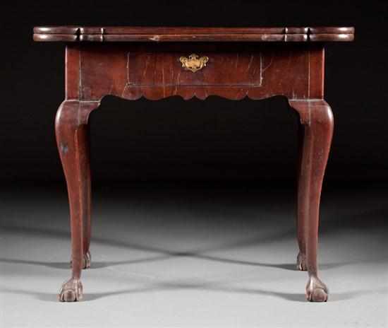 Appraisal: George II Chippendale mahogany flip-top games table circa with shaped