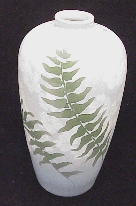 Appraisal: Royal Copenhagen porcelain vase with fern and floral decoration signed