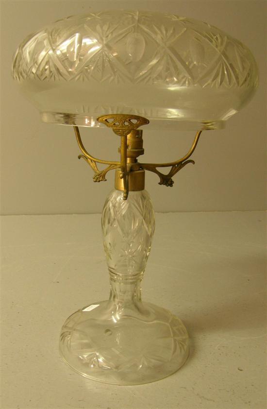 Appraisal: Art Nouveau cut glass and gilt metal mounted mushroom shaped