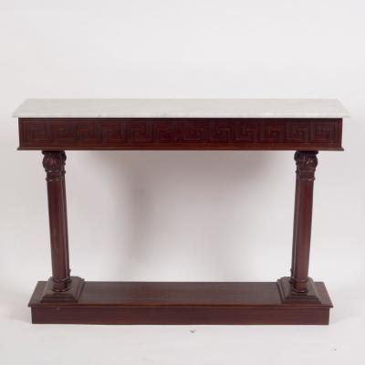 Appraisal: A marble top pier table with Greek key decoration to