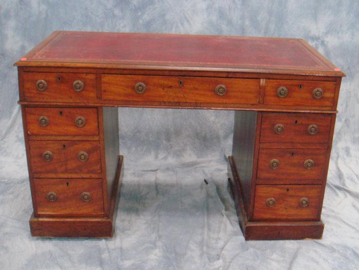 Appraisal: part mahogany Georgian leather top kneehole desk early to mid