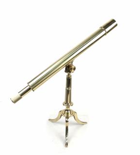 Appraisal: Brass Telescope on Stand Brass telescope on stand H x