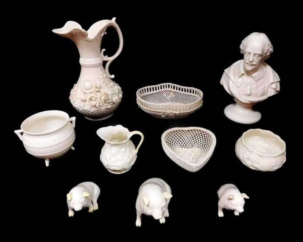 Appraisal: Belleek etc ten pieces of porcelain including two with impressed