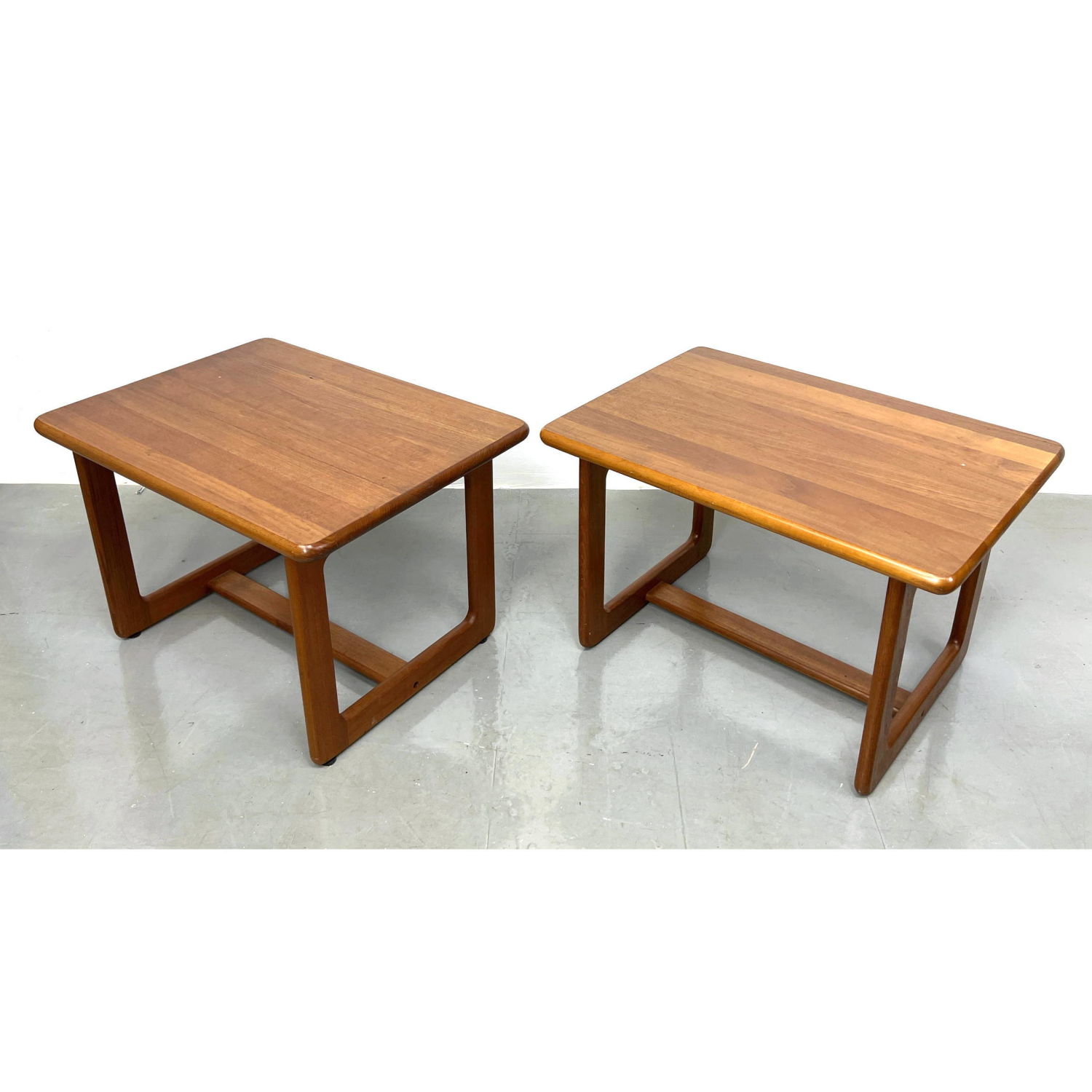 Appraisal: Pr Danish Teak Side End Tables Modernist Clean Lines Dimensions