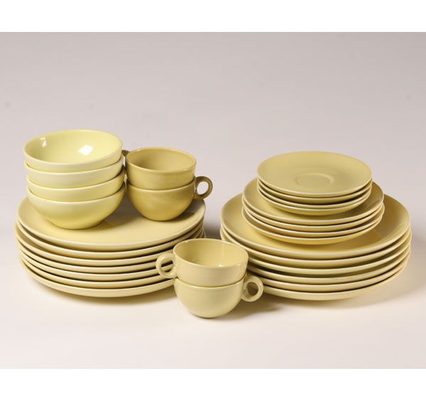 Appraisal: Russel Wright Iroquois Dinner Plates Lemon Yellow Cups and Saucers