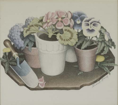 Appraisal: GRANT WOOD Fruits Vegetables Wild Flowers Tame Flowers Set of