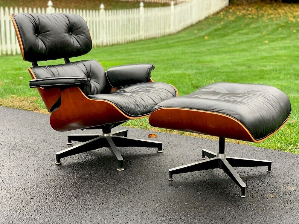 Appraisal: Eames Herman Miller Lounge Chair Ottoman - Cherr Eames Herman