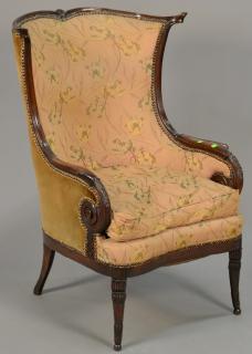 Appraisal: Mahogany upholstered chair Mahogany upholstered chair