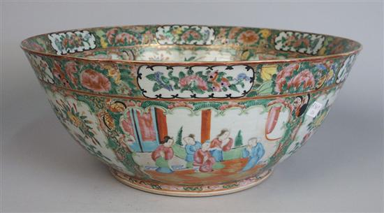 Appraisal: CHINESE EXPORT ROSE MEDALLION PUNCH BOWL diameter inches