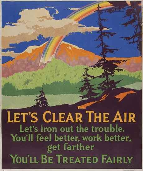 Appraisal: ANONYMOUS LET'S CLEAR THE AIR lithograph in colours printed by