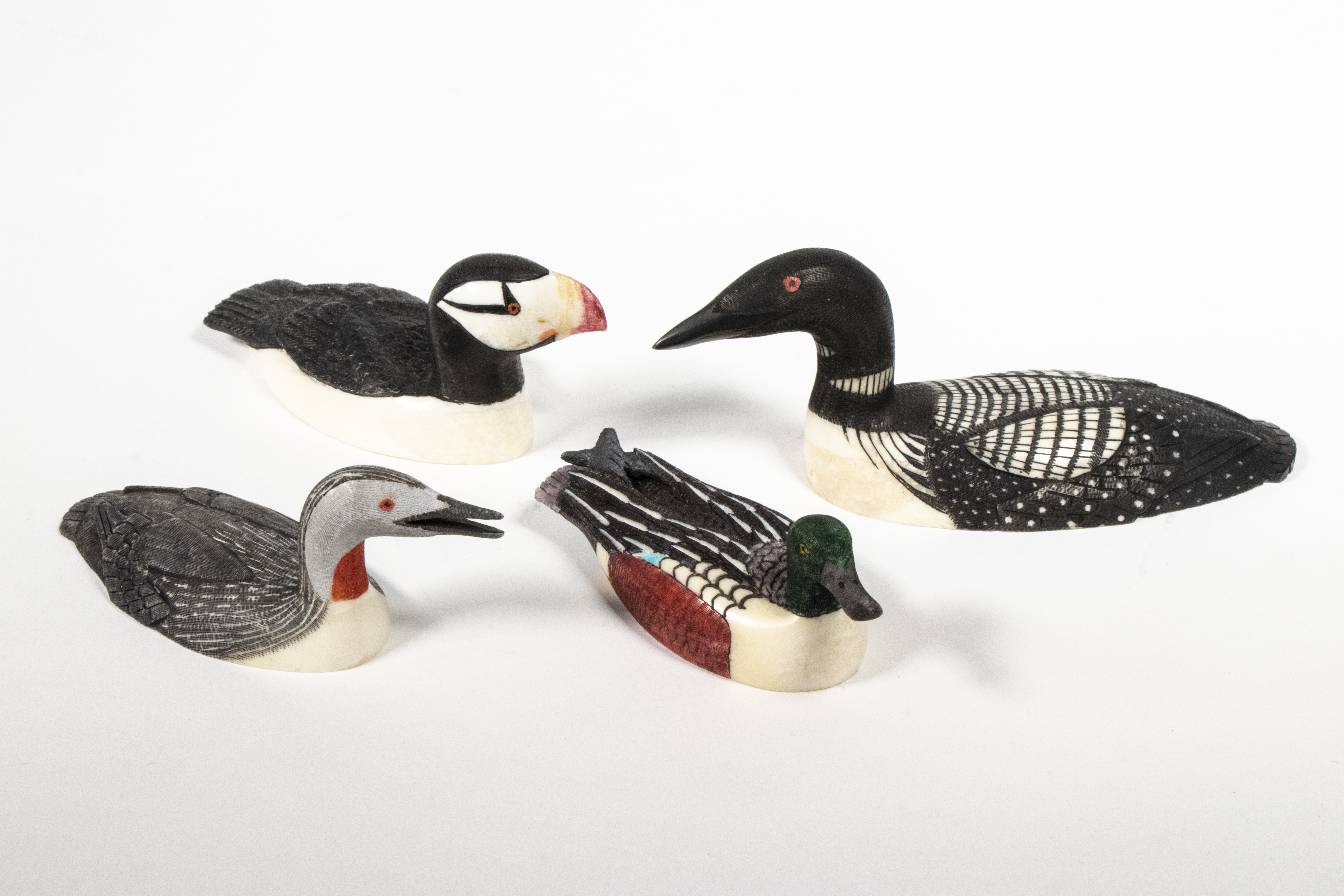 Appraisal: INUIT BIRD SCULPTURES BY LARRY FRED AND TED MAYAC Inupiak