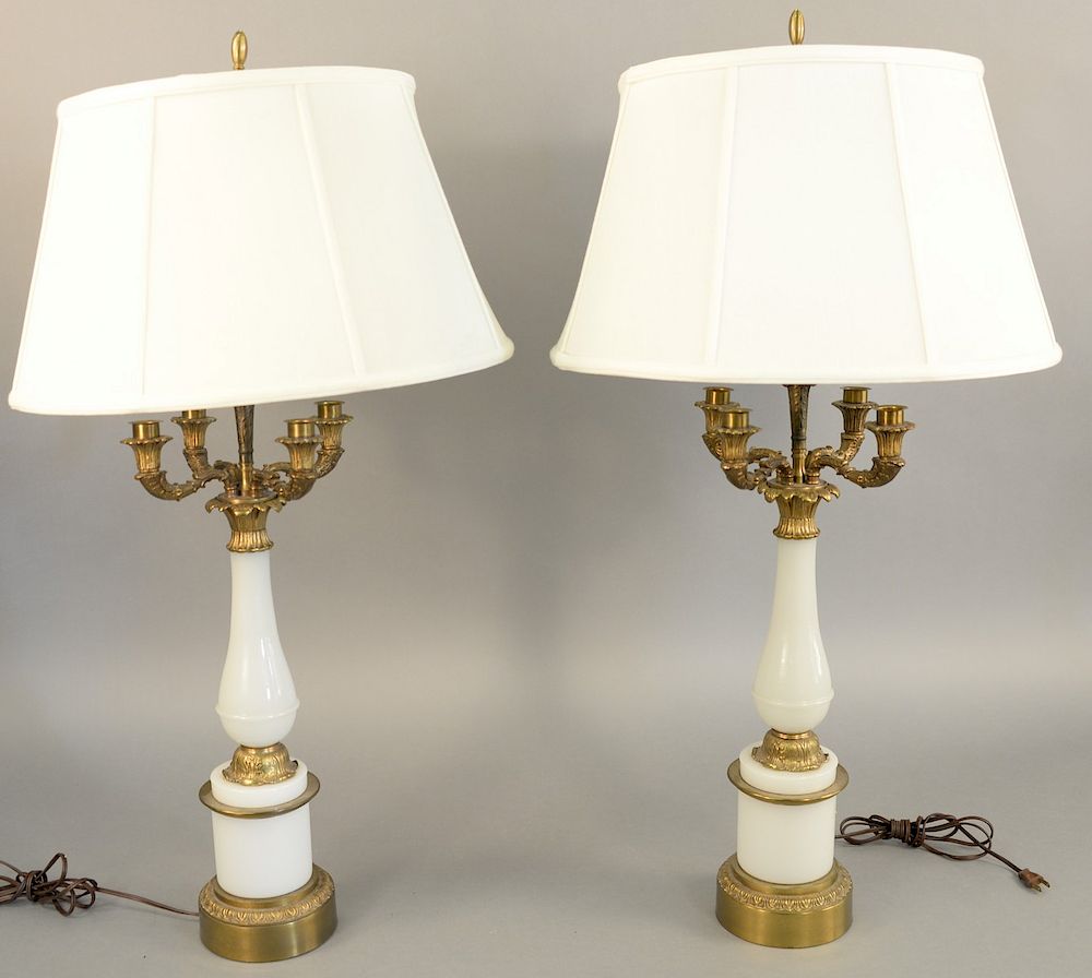 Appraisal: Pair of candelabra table lamps ht in Pair of candelabra