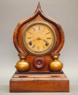 Appraisal: Ingraham Oriental clock A circa Oriental shelf clock by E