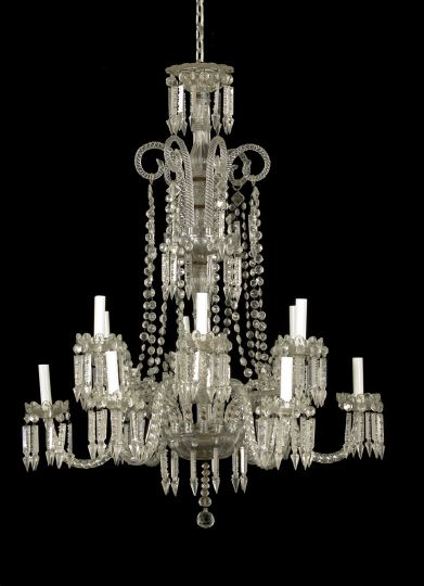 Appraisal: George IV-Style Cut Glass Twelve-Light Chandelier early th century in