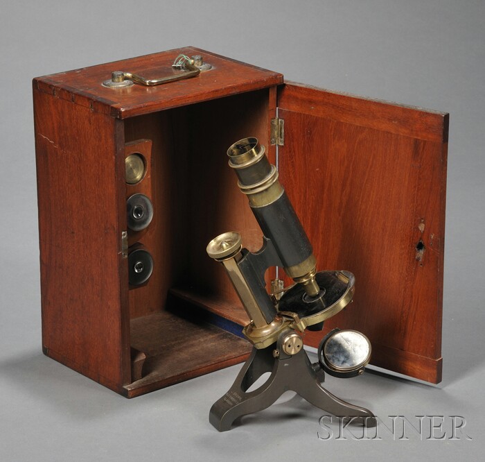 Appraisal: Lacquered Brass Compound Monocular Petrological Microscope J Brown Glasgow Scotland