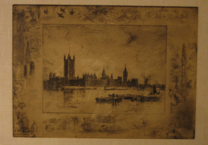 Appraisal: FELIX HILAIRE BUHOT FRENCH - WESTMINSTER PALACE etching and drypoint