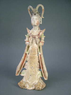 Appraisal: Tang style figure of a lady painted in polychrome and